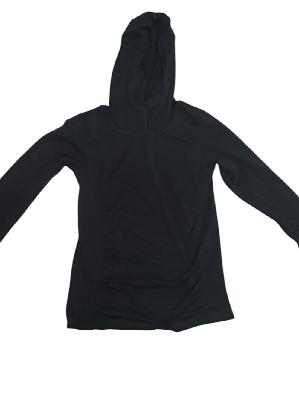 VGUC EUC Athleta Black Hooded Performance Long Sleeve Top XL - Picture 1 of 3